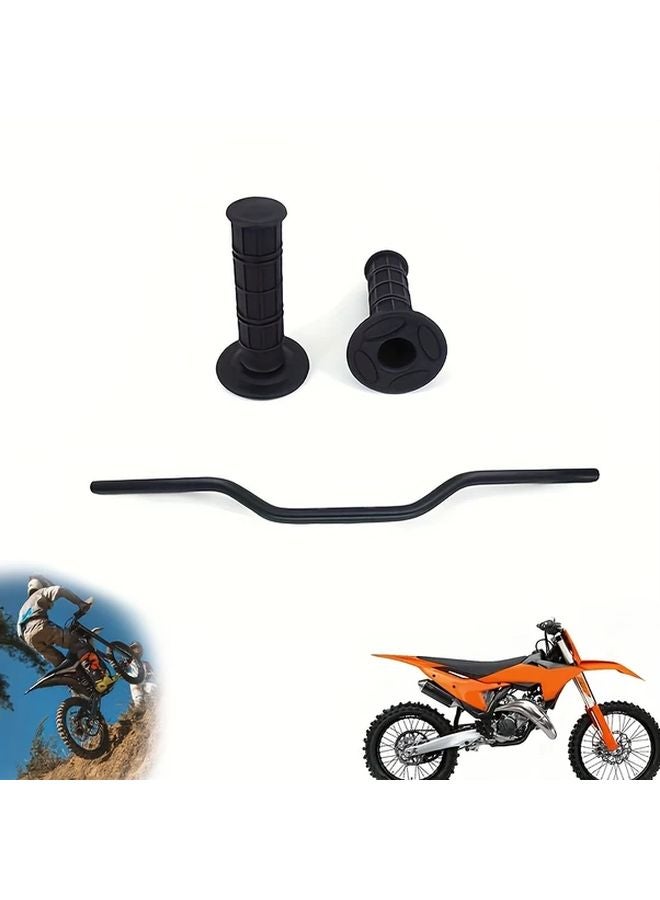 Red 7 8 Inch 22mm Low Handlebar Grip Set For Honda Yamaha Dirt Pit Bikes - Image 1